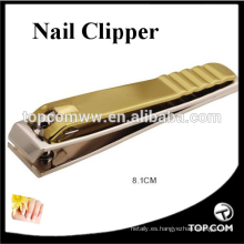 China fabricante personalizado de acero inoxidable cortauñas chapado en oro ManicureTools